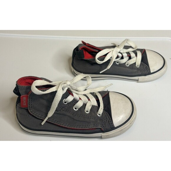 Converse All Star Chuck Taylor Toddler Shoes Size 9 Hook And Loop Gray High Top - Picture 4 of 9